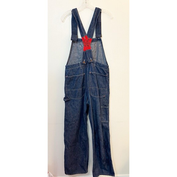Vintage 90's Big Mac Denim Overalls Carpenter Workwear Wide Leg USA Made (S/M) - Picture 3 of 9